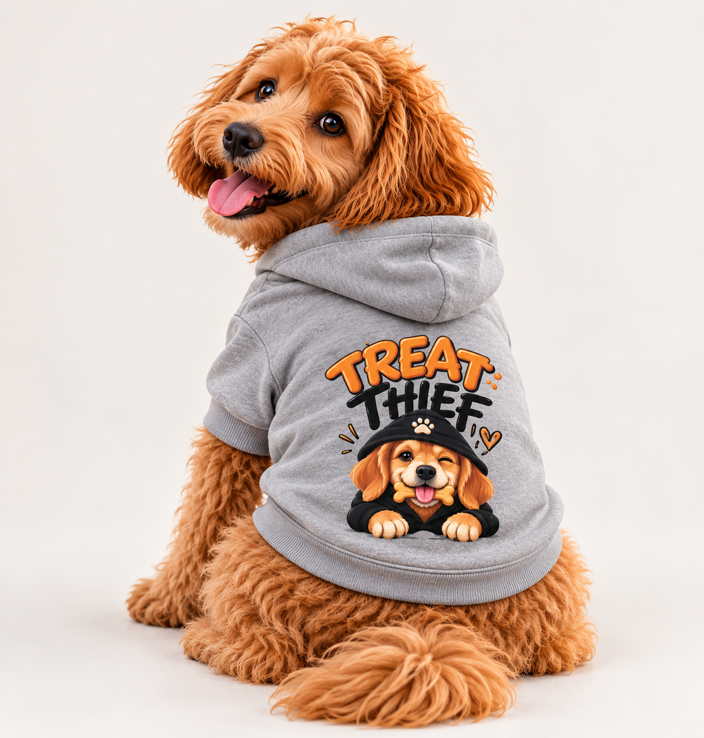 Pet Hoodie — "Treat Thief" Cute Dog Hoodie with Collar Hole