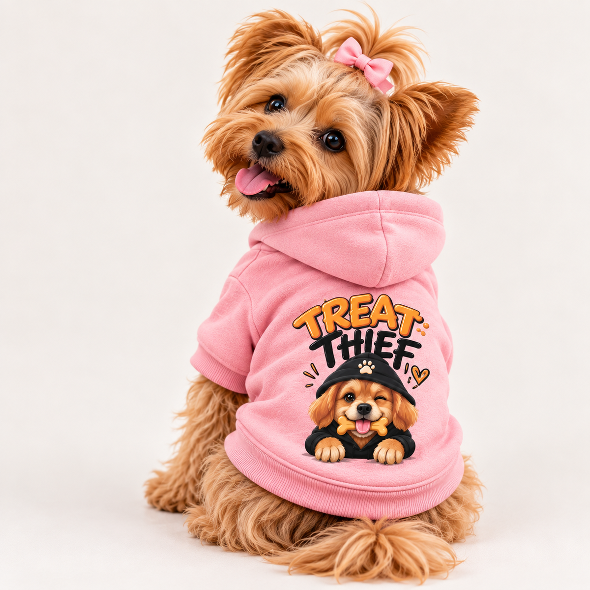 Pet Hoodie — "Treat Thief" Cute Dog Hoodie with Collar Hole