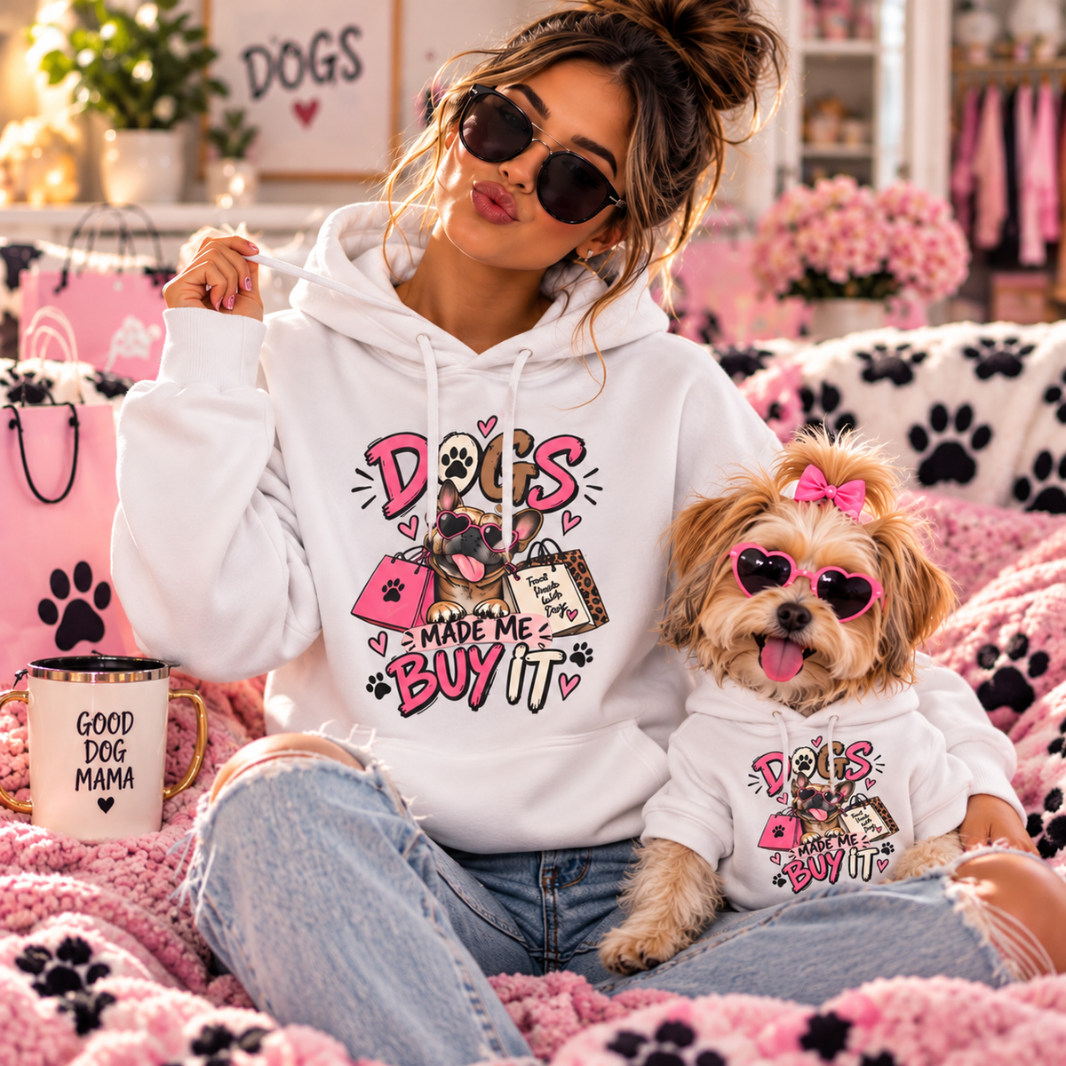 Hoodie - Dogs Made Me Buy It Cute Dog Lover Pullover