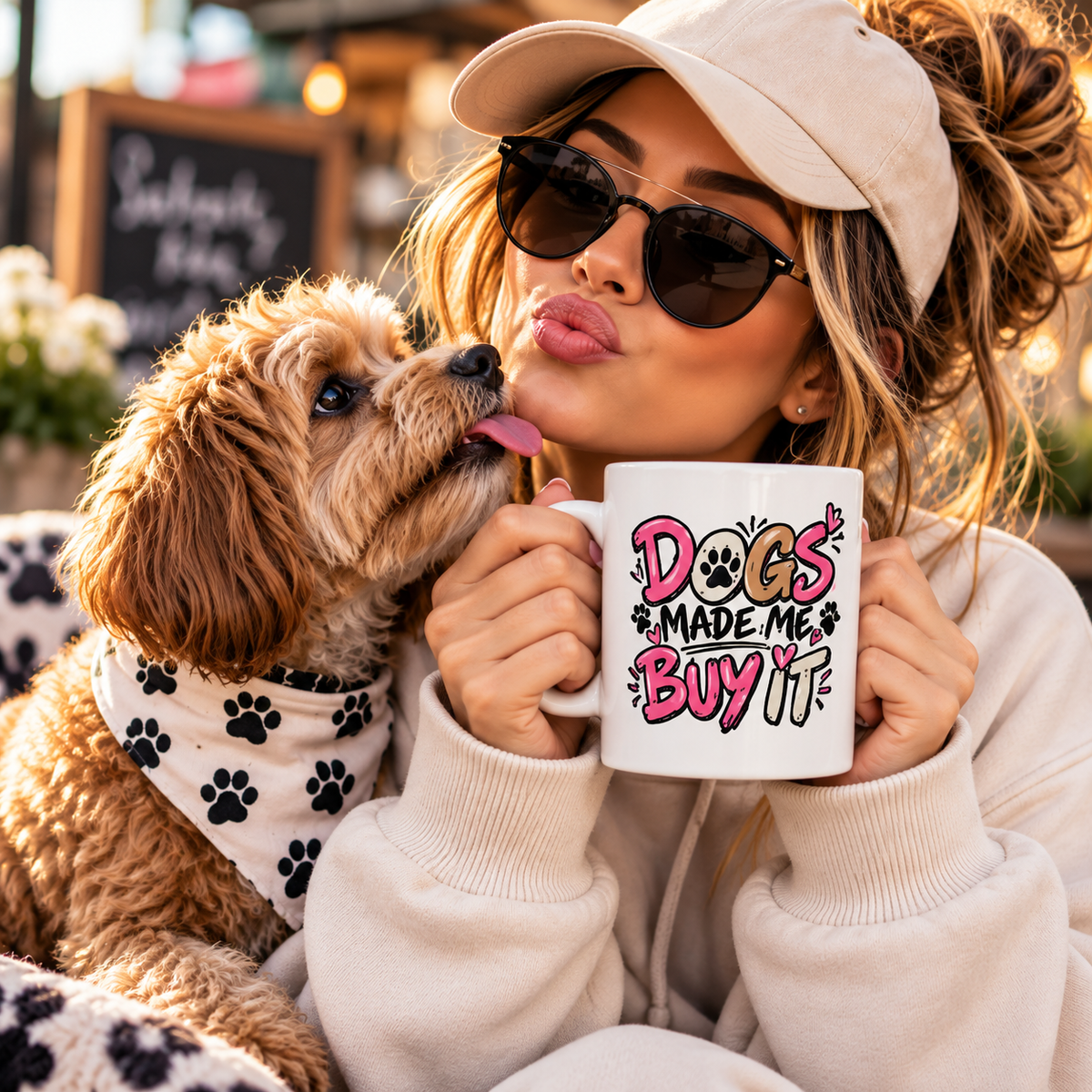 Ceramic Mug - "Dogs Made Me Do It" Cute Paw Print Coffee Cup (11oz & 15oz)