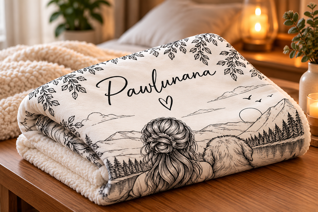Dog Mom Sherpa Blanket – Cozy Personalized Dog Lover Throw