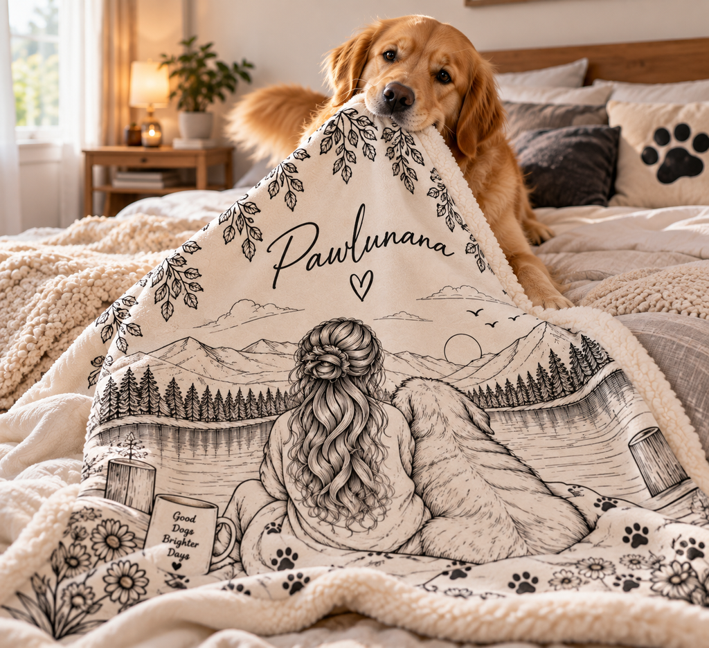Dog Mom Sherpa Blanket – Cozy Personalized Dog Lover Throw
