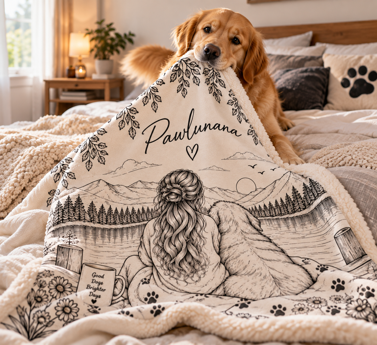 Dog Mom Sherpa Blanket – Cozy Personalized Dog Lover Throw