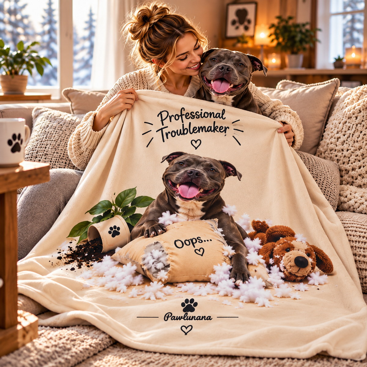 Professional Troublemaker™ – Plush Sherpa Dog Blanket