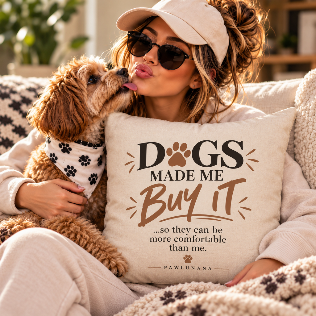 Pillowcase - "Dogs Made Me Buy It" Decorative Pet Lover Throw Pillowcase