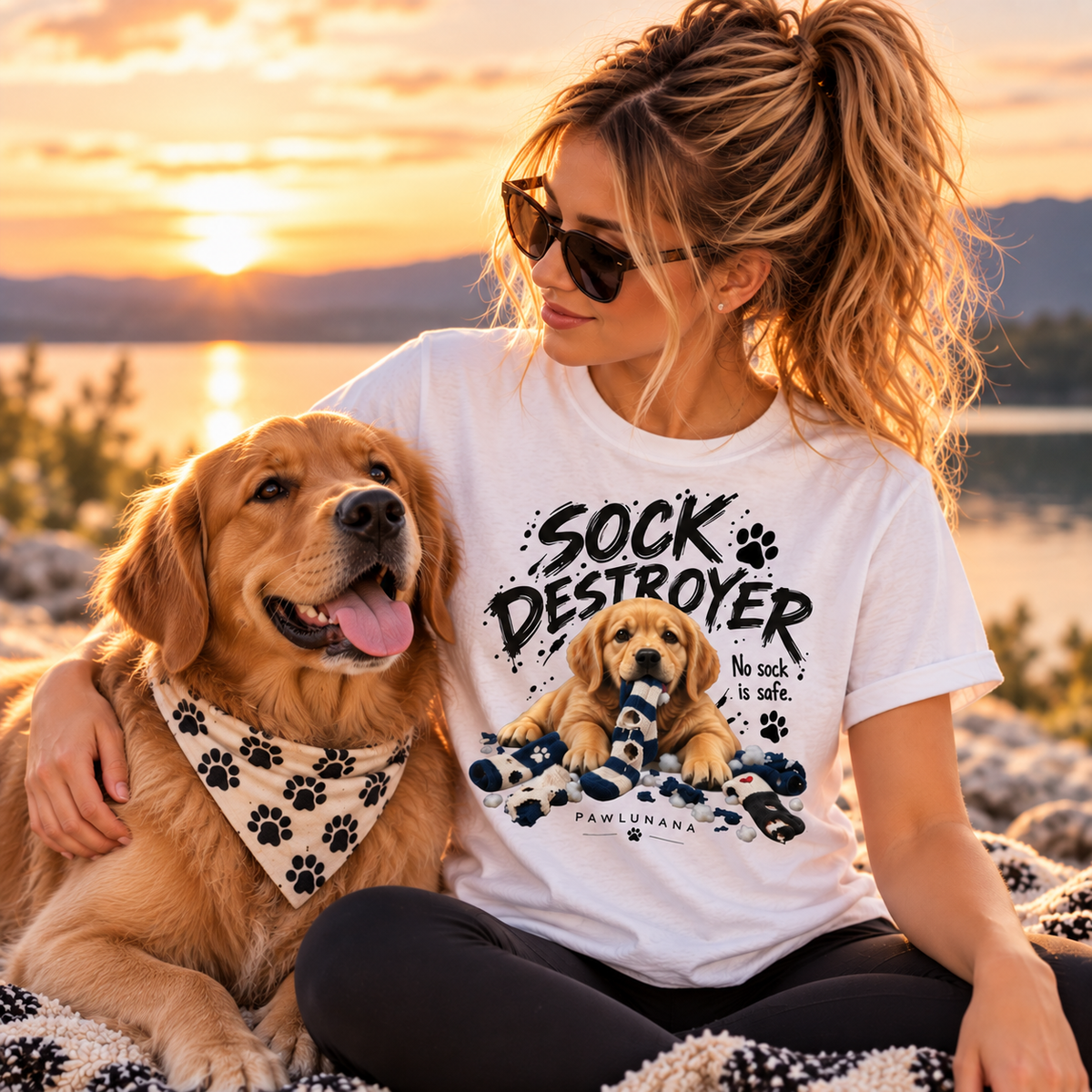 Sock Destroyer™ Funny Dog T-Shirt | Golden Retriever Shirt for Dog Lovers
