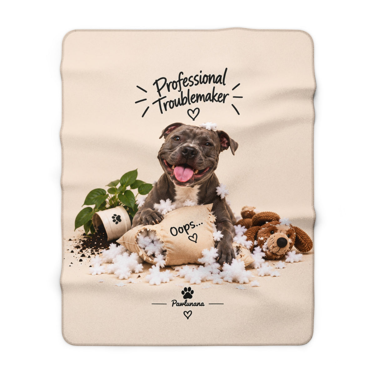 Professional Troublemaker™ – Plush Sherpa Dog Blanket