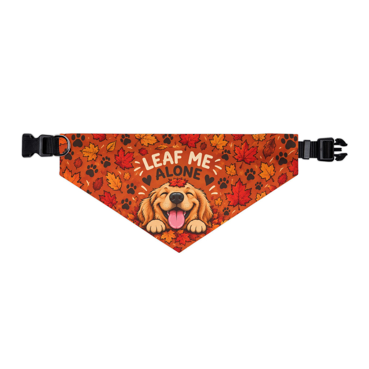 Leaf Me Alone Dog Bandana Collar – Funny Autumn Fall Pet Bandana