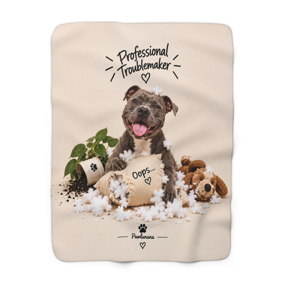 Professional Troublemaker™ – Plush Sherpa Dog Blanket