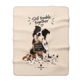 Sherpa Blanket — "Still Trouble Together" Cute Dog Photo Throw for Pet Lovers