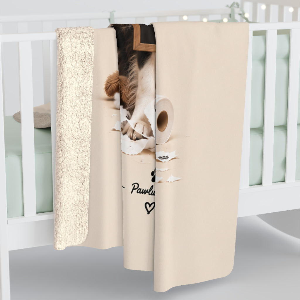 Sherpa Blanket — "Still Trouble Together" Cute Dog Photo Throw for Pet Lovers