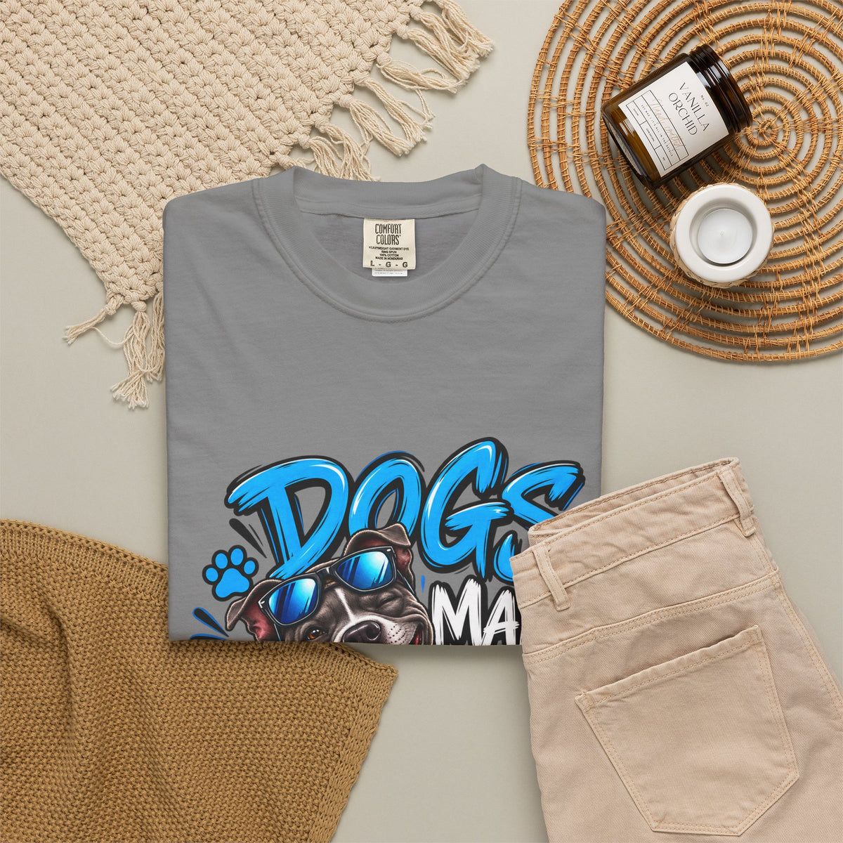 T-Shirt - "Dogs Made Me Buy It" Cute Dog Shopper Graphic Tee